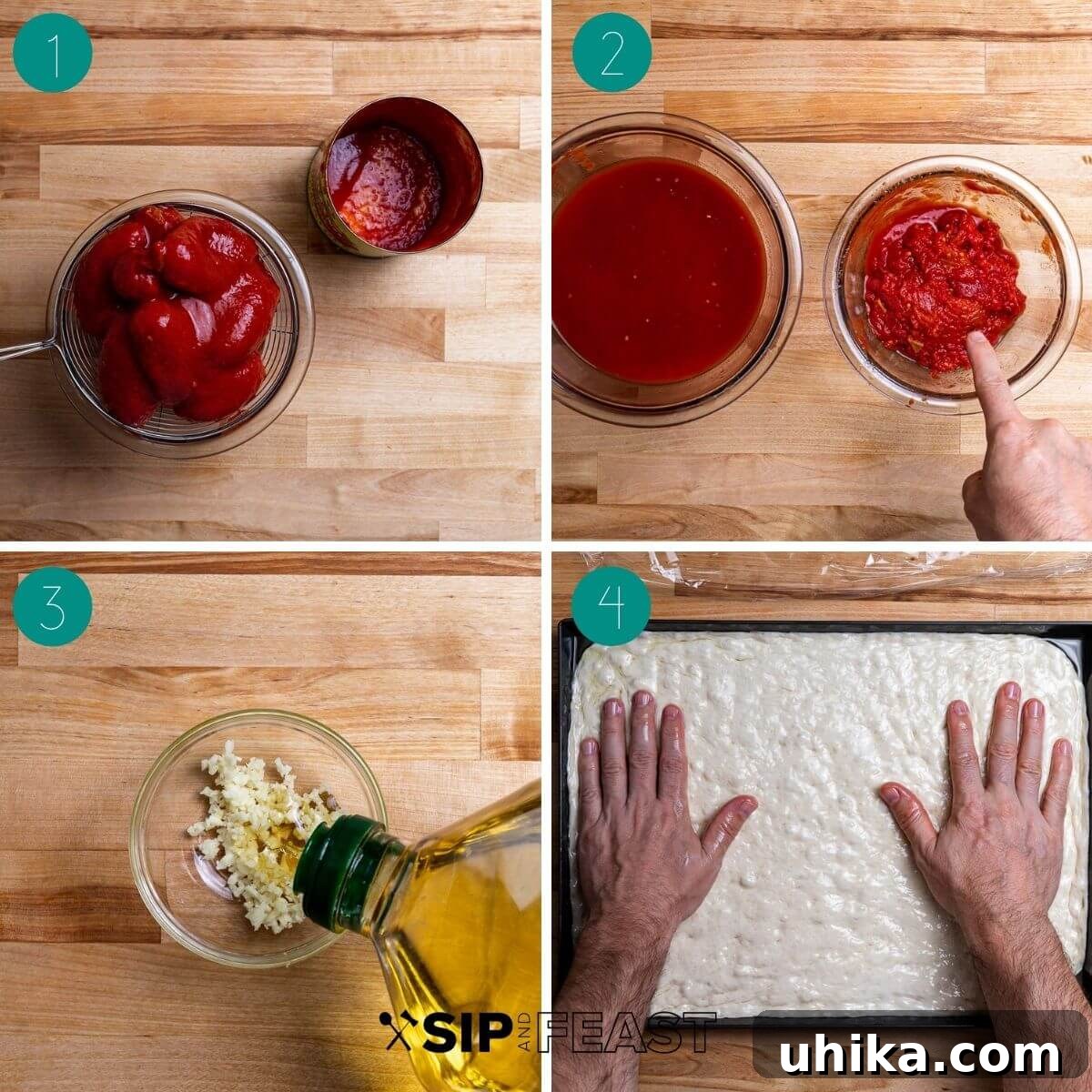 Heirloom Pan Pizza 6 Recipe process shot collage group number three.