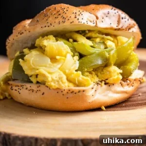 Savory Pepper & Egg Stack 10 Pepper and egg sandwich featured image.
