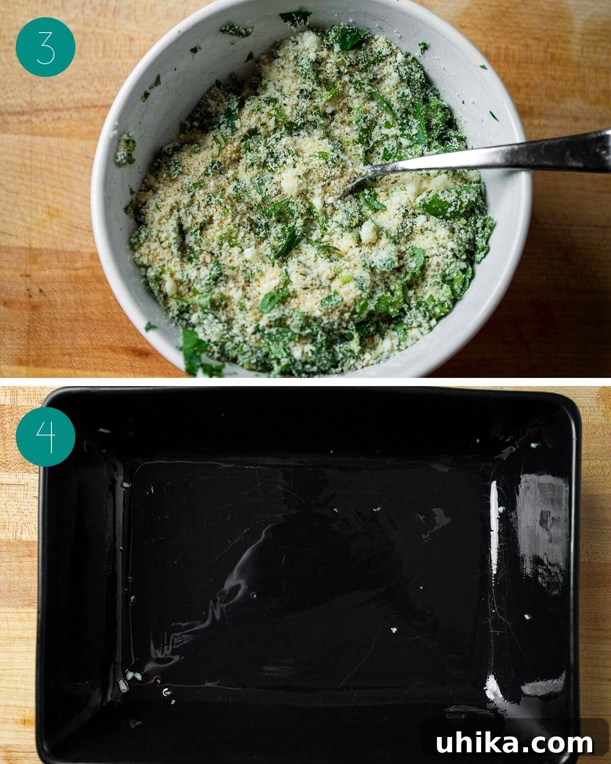 Oven-Roasted Artichoke Hearts with Garlic-Herb Breadcrumb Crust 5 Recipe process shot collage group number two.
