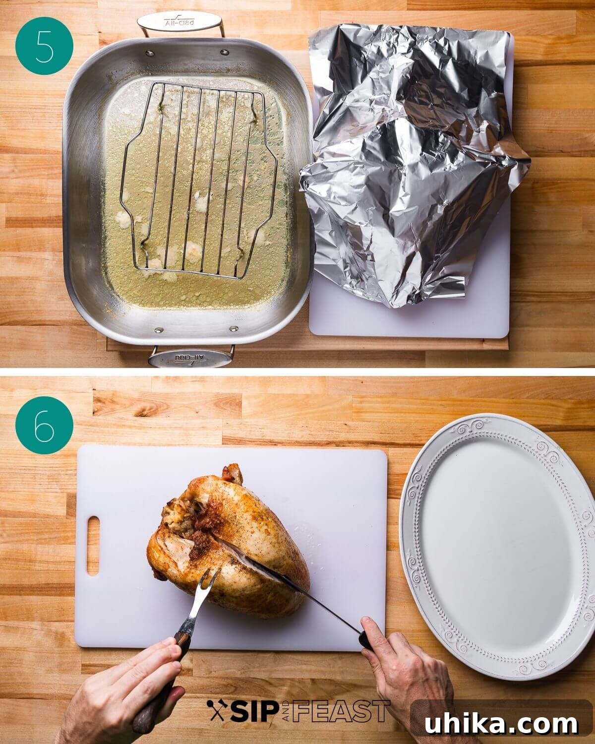 Succulent Dry Brined Turkey Breast 6 Recipe process shot collage group number three.