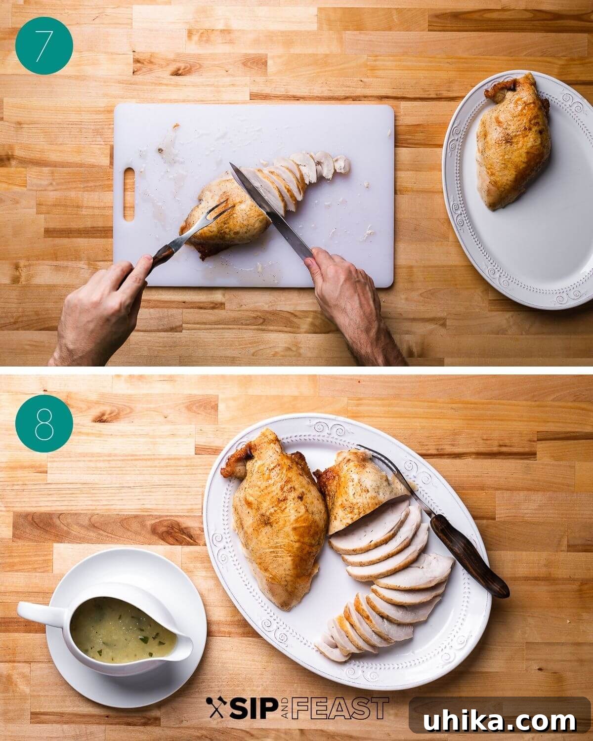 Succulent Dry Brined Turkey Breast 7 Dry brined turkey breast recipe process shot collage group number four.