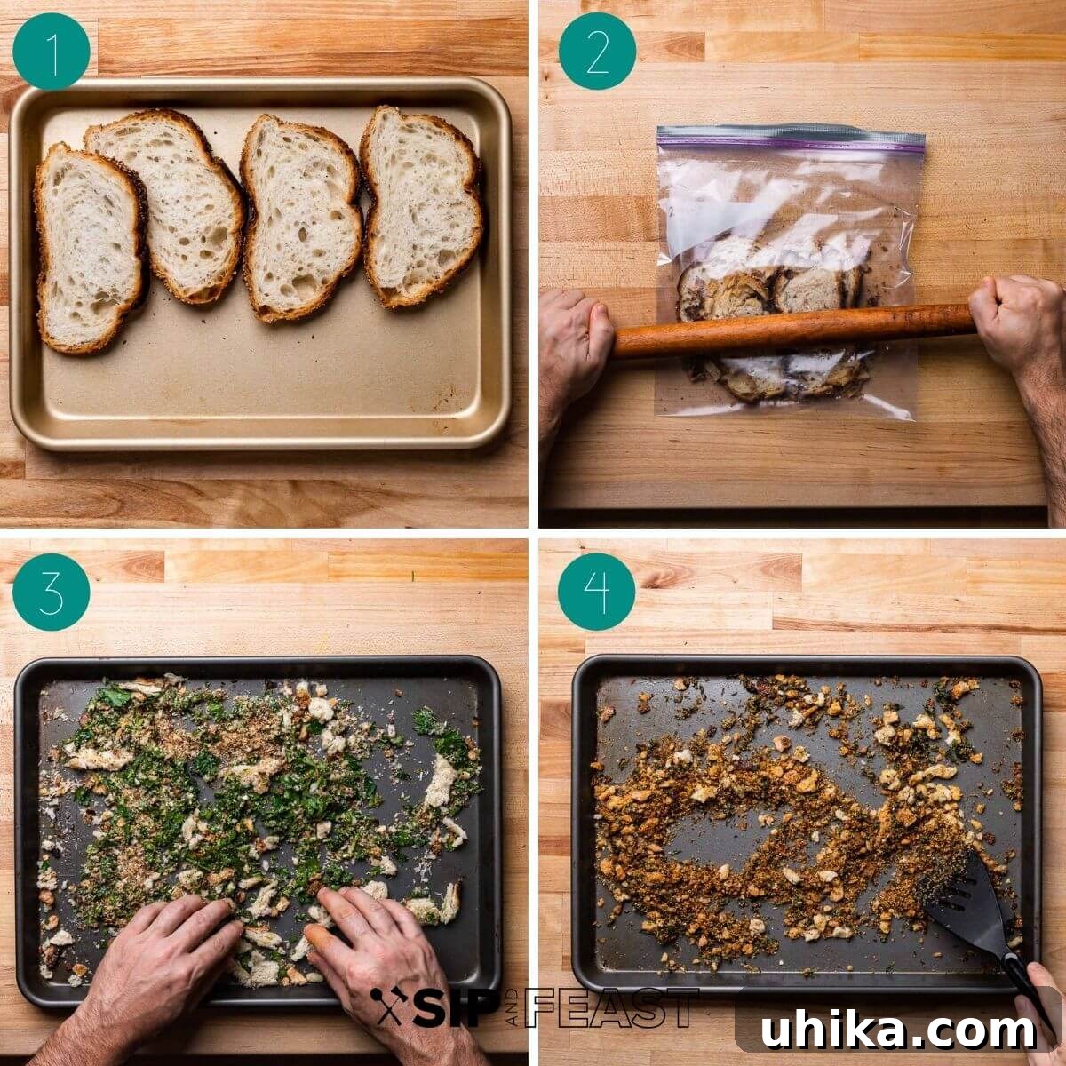 Autumn Squash Parmesan Bake 4 Butternut squash parmigiana breadcrumbs process shot collage.