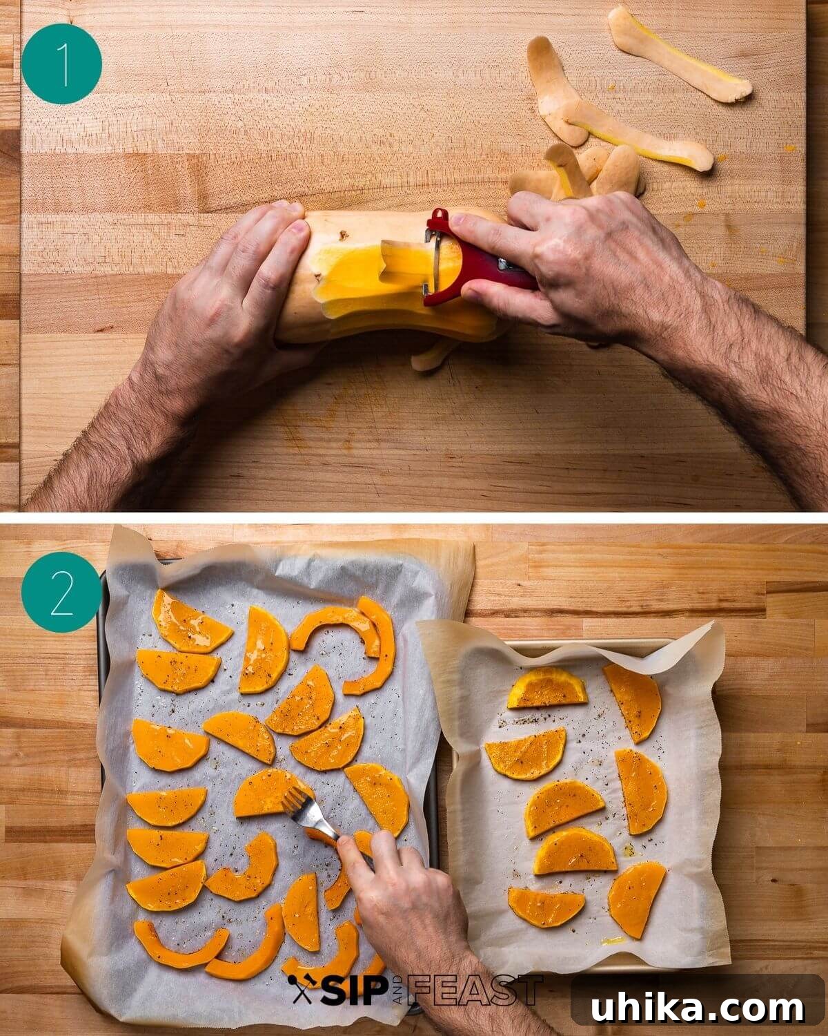 Autumn Squash Parmesan Bake 5 Butternut squash parmigiana recipe process shot collage group number one.