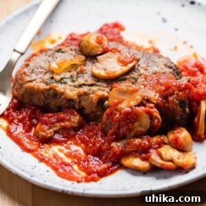 Italian meatloaf featured image for a recipe card.