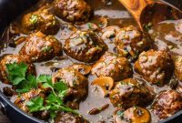 Marsala Meatballs with Creamy Mushroom Sauce