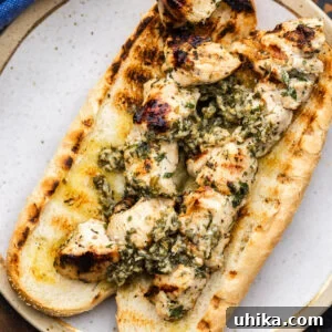 Chicken Spiedies Recipe: Tangy Italian-Marinated Grilled Sandwich 7 Chicken spiedies on grilled hoagie.