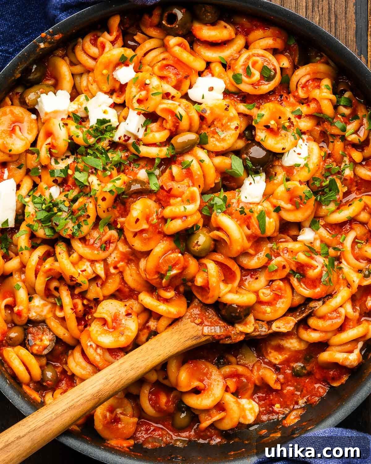 Pasta alla Vesuviana: Fiery Neapolitan Pasta 2 Large pan with pasta alla vesuviana.