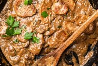 Pork Tenderloin with Creamy Tangy Mushroom Sauce Recipe